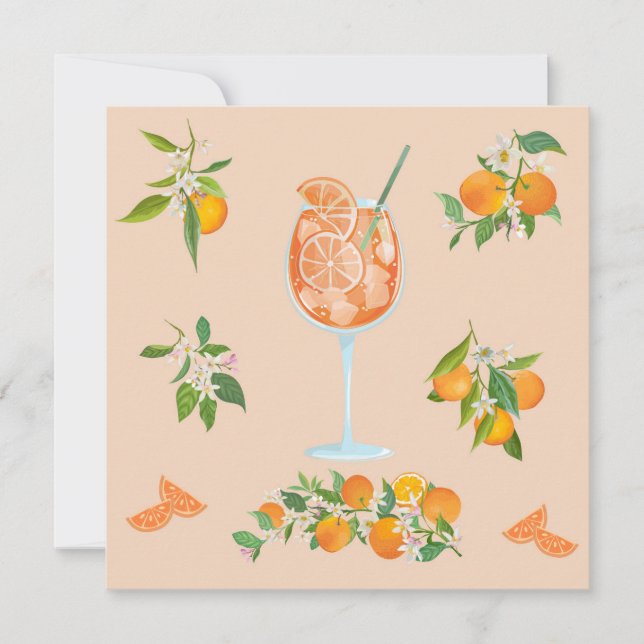 Spritz Sommer Geburtstag Dankeskarte (Vorderseite)
