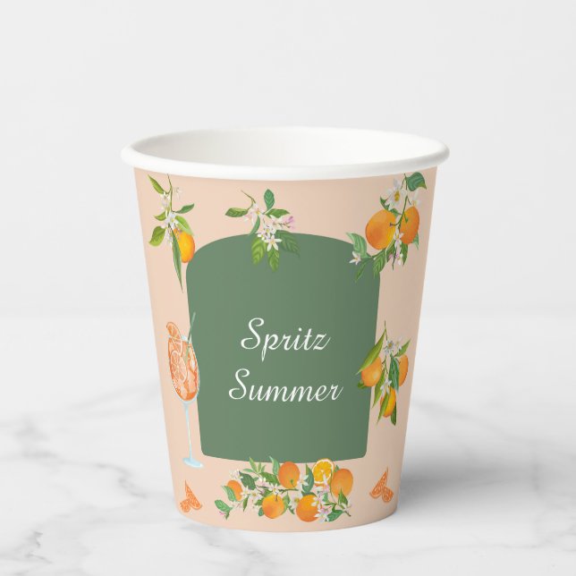 Spritz Sommer Geburtstag Pappbecher (Vorderseite)