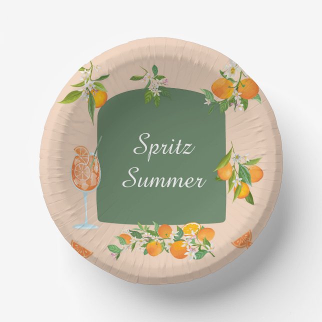Spritz Sommer Geburtstag Pappteller (Vorderseite)