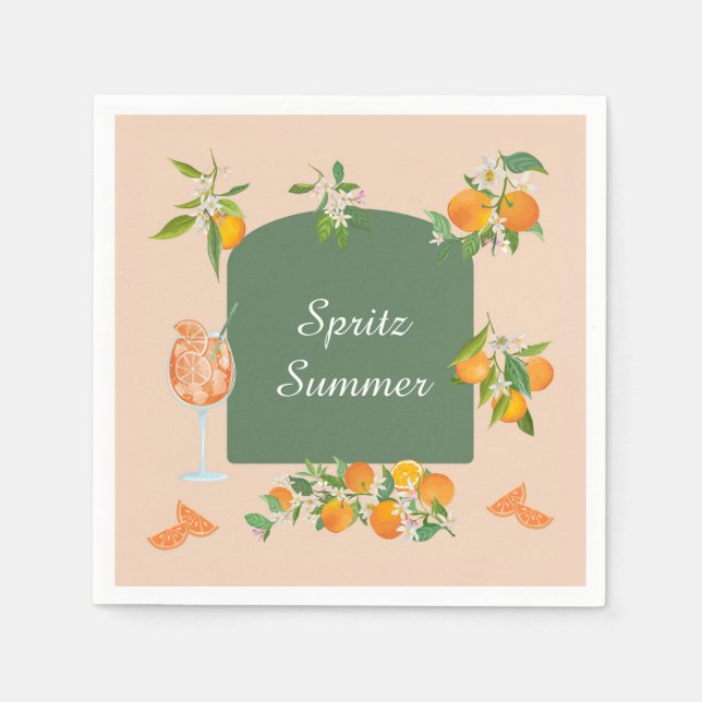 Spritz Sommer Geburtstag Serviette (Vorderseite)