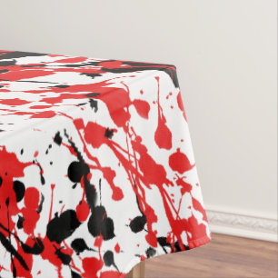 Spritz- und Tropfenkunst Rot und Schwarz Tischdecke