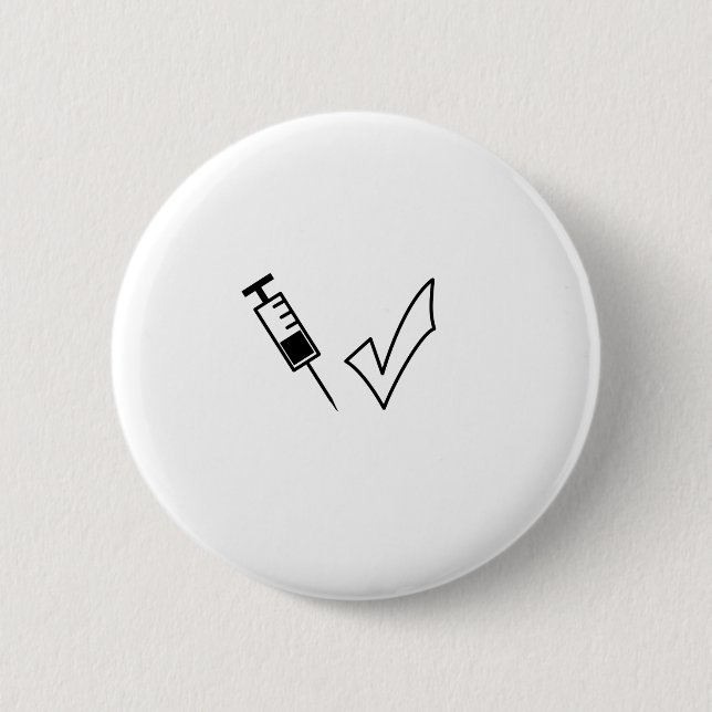 Spritze und Zecken-Symbol geimpft Button (Vorderseite)