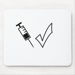 Spritze und Zecken-Symbol geimpft Mousepad