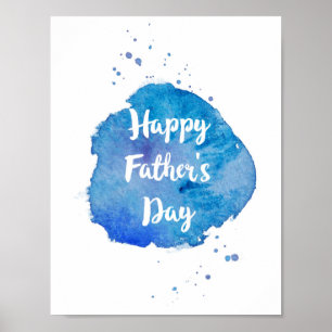 Spritzen das Day Watercolor des glücklichen Vaters Poster