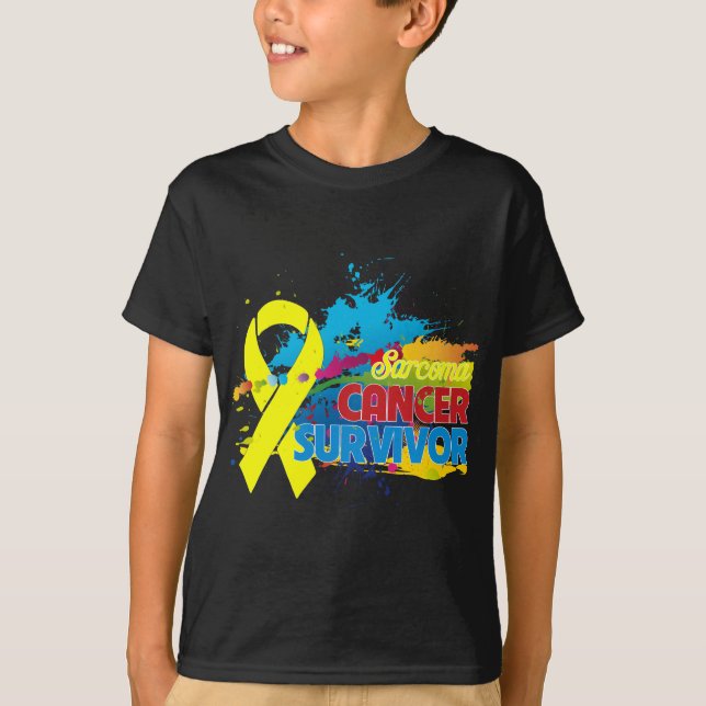 Spritzen der Farbe - Sarkom-Überlebender T-Shirt (Vorderseite)