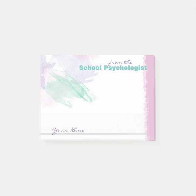 Spritzen des FarbName-Schulpsychologen Post-it Klebezettel (Vorderseite)