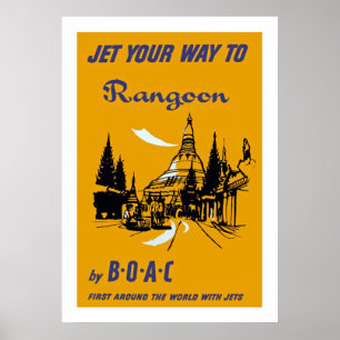 Spritzen Ihre Weise nach Rangun Poster