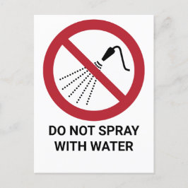 Spritzen Sie nicht mit Wasser, Verbotszeichen Postkarte