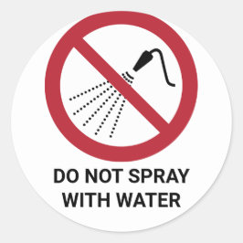 Spritzen Sie nicht mit Wasser, Verbotszeichen Runder Aufkleber