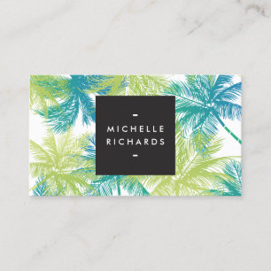 Spritzen Tanning Salon Blue/Green Palms Business C Visitenkarte