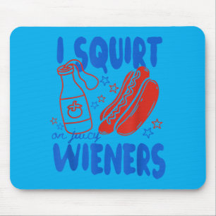 Spritzende und saftige Würstchen Lustiger Hotdog 4 Mousepad