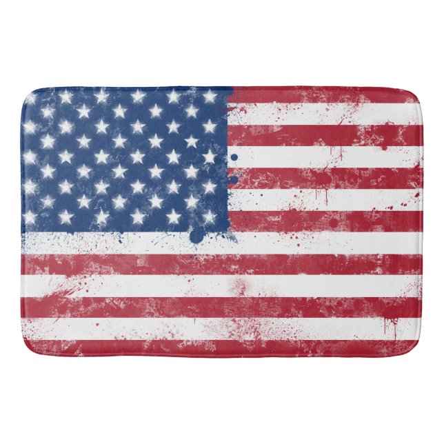 Spritzer Anstrich USA Flag Badematte (Vorderseite)