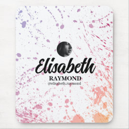Spritzer Aquarell Foto und Name Mousepad