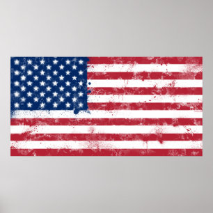 Spritzer bemalt Flagge der USA Poster