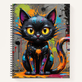 Spritzer Cat Black Rainbow Bullet Notebook Notizbuch