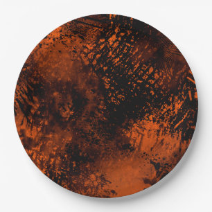 Spritzer-Effekt Orange & Black Pappteller