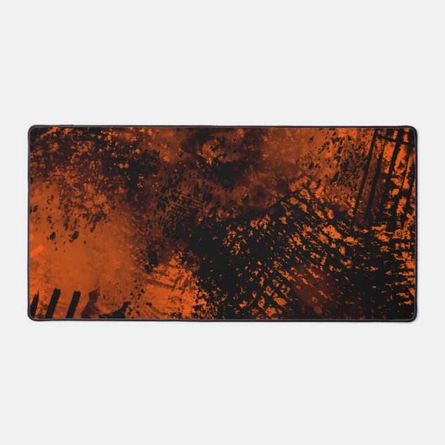 Spritzer-Effekt Orange & Black Schreibtischunterlage (Vorderseite)