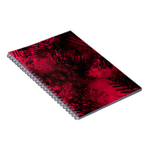 Spritzer-Effekt Rot und Schwarz Notizblock