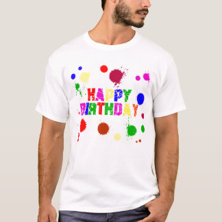 Spritzer-Farben-T-Shirt Geburtstag T-Shirt