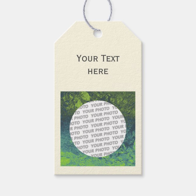 Spritzer Frame V + Ihr Foto, Text & Backgr. Geschenkanhänger (Vorderseite)