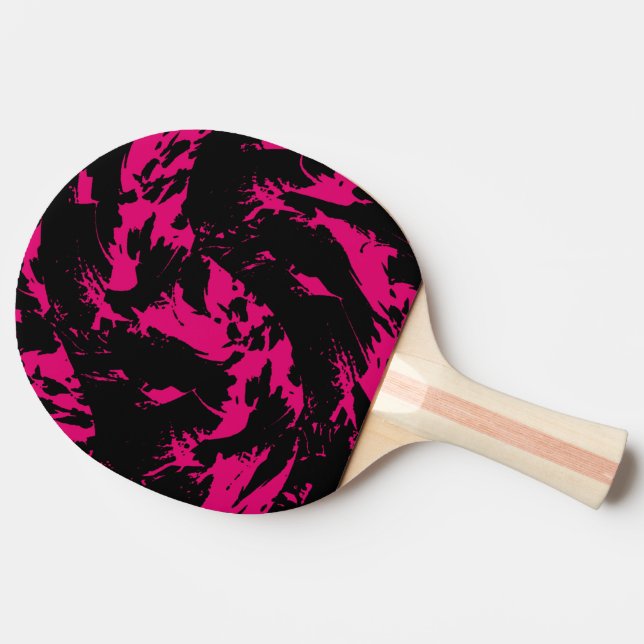 Spritzer Graffiti, rosa und schwarz Tischtennis Schläger (Seitenansicht)