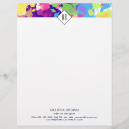 Spritzer in Aquarellfarben Abstrakt Briefbogen