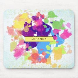 Spritzer in Aquarellfarben Abstrakt Mousepad