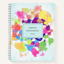 Spritzer in Aquarellfarben Abstrakt Notizbuch