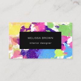 Spritzer in Aquarellfarben Farbschwarz Abstrakt Visitenkarte