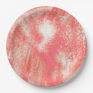 Spritzer Korallenriffe und Beige   Pappteller