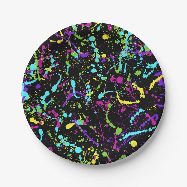 Spritzer Paint-Colorful- Pappteller (Vorderseite)