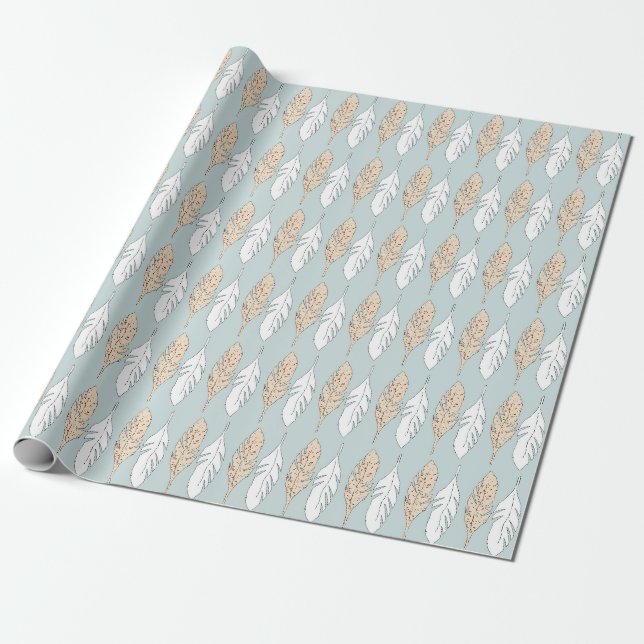 Spritzer-Paint Feathers Geschenkpapier (Ungerollt)