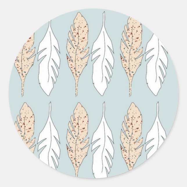 Spritzer-Paint Feathers Runder Aufkleber (Vorderseite)