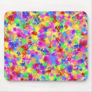 Spritzer Paint Rainbow of Bright Color Background Mousepad
