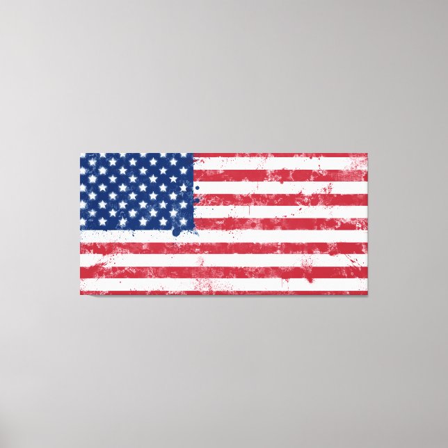 Spritzer Painted American Flag Leinwanddruck (Vorderseite)