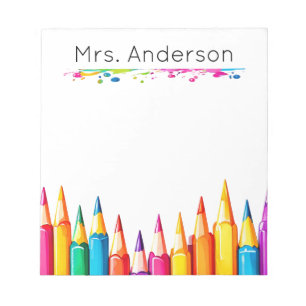 Spritzer Rainbow Pencil Paint Name Notepad Notizblock