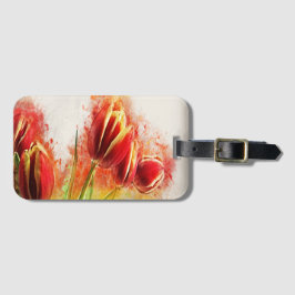 Spritzer Rot-Gelbe Tulissen Gepäckanhänger