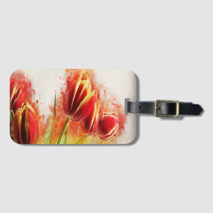 Spritzer Rot-Gelbe Tulissen Gepäckanhänger
