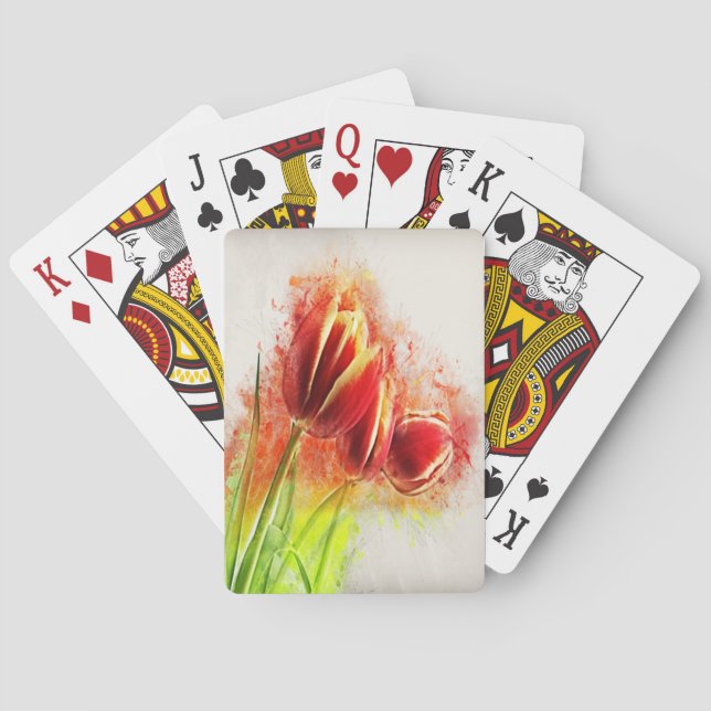 Spritzer Rot-Gelbe Tulissen Spielkarten (Rückseite)