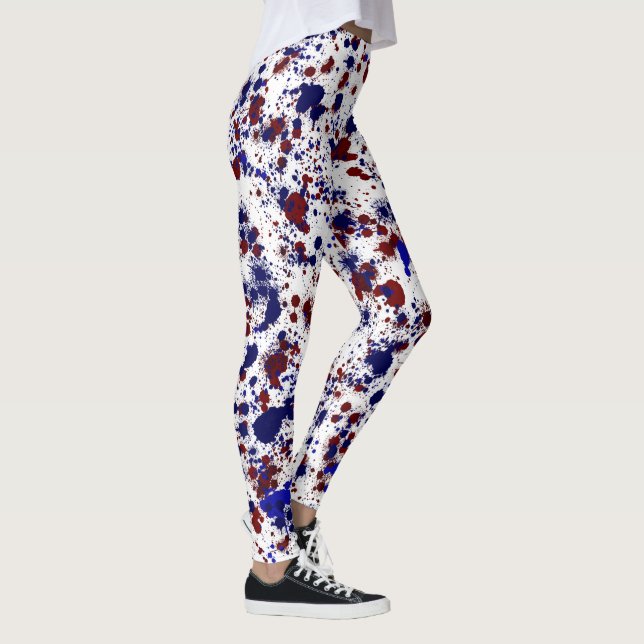 Spritzer - Rot und Blau Leggings (Rechts)