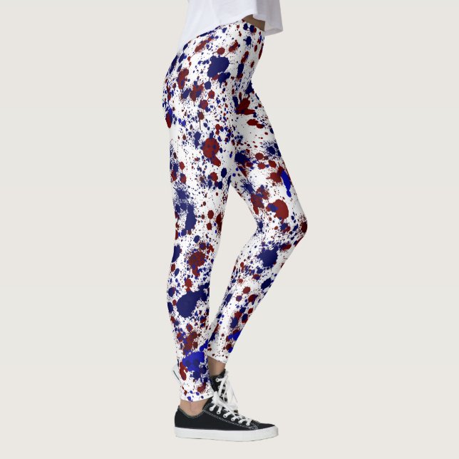 Spritzer - Rot und Blau Leggings (Rechts)