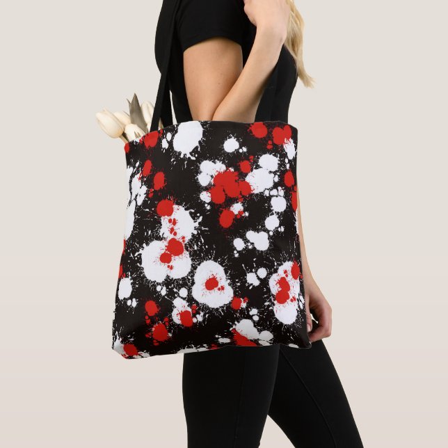 Spritzer Schwarz, Weiß und Rot Tasche (Von Nahem)