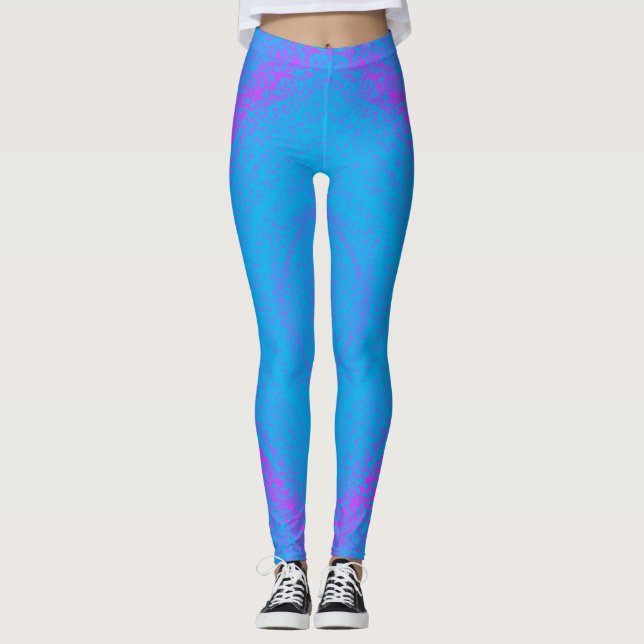 Spritzer Square, Cyan und Pink Leggings (Vorderseite)