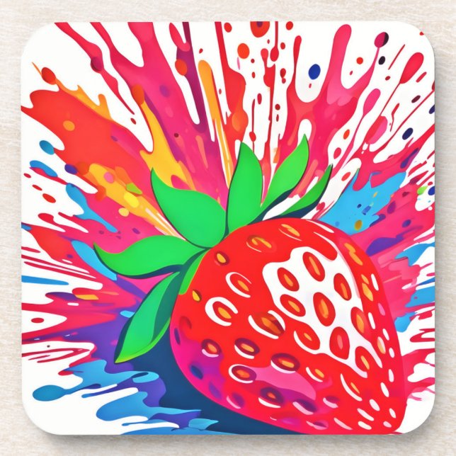 Spritzer Strawberry Splash Getränkeuntersetzer (Vorderseite)