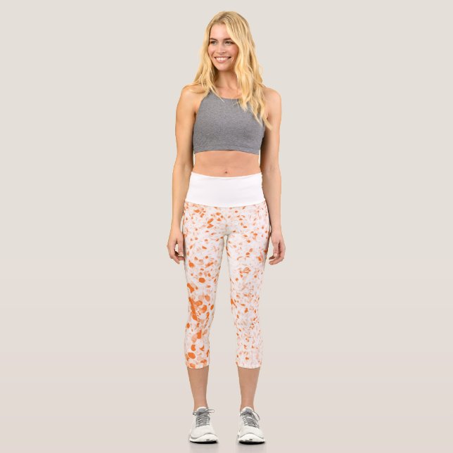 Spritzer Textur - Orange Capri Leggings (Vorderseite)