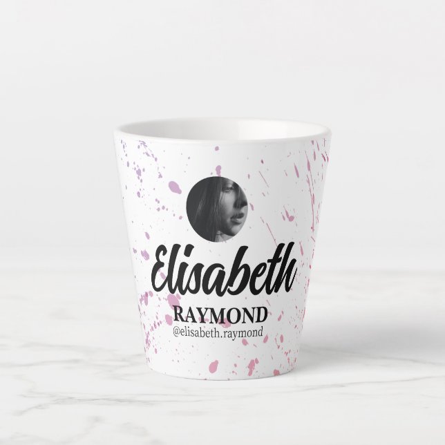 Spritzer Wasserfarbe Latte Tasse (Vorderseite)