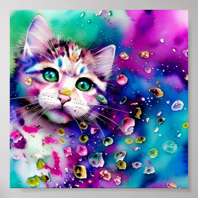 Spritzer Wasserfarbe Poster (Vorne)