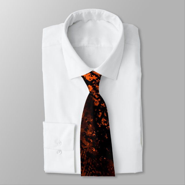 Spritzereffekt Orange & Schwarz Krawatte (Gebunden)