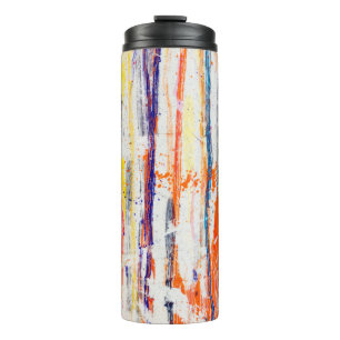 Spritzfarbe auf weißem Hintergrundfarbe,Kunst,fein Thermosbecher