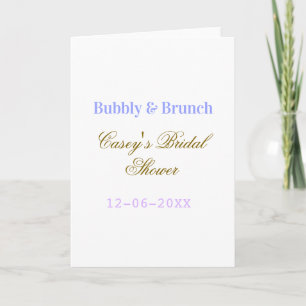 Spritzig und Brunch Brautjungfern-Party Name Datum Karte